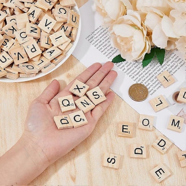 300 kpl Kirjainlaattoja Aakkoset Scrabble Kirjaimet 18X19mm Puu Oikeinkirjoitus Kirjain A-Z Kirjaimet Laatta Scrabble Ristisanapeli Aakkoset Oppimistyökalut...