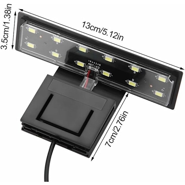LED Akvarielampe, Akvarium Clip-on Lampe, Slank LED Akvarielampe, Maks. installation af glas tykkelse: 5 mm