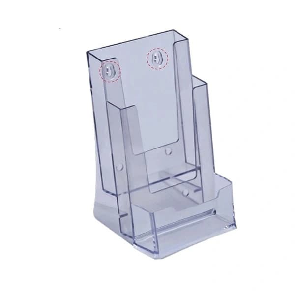 Transparent brochurestativ til visitkort Brochurestativ Pamphlet Borddisplaystativ null - A