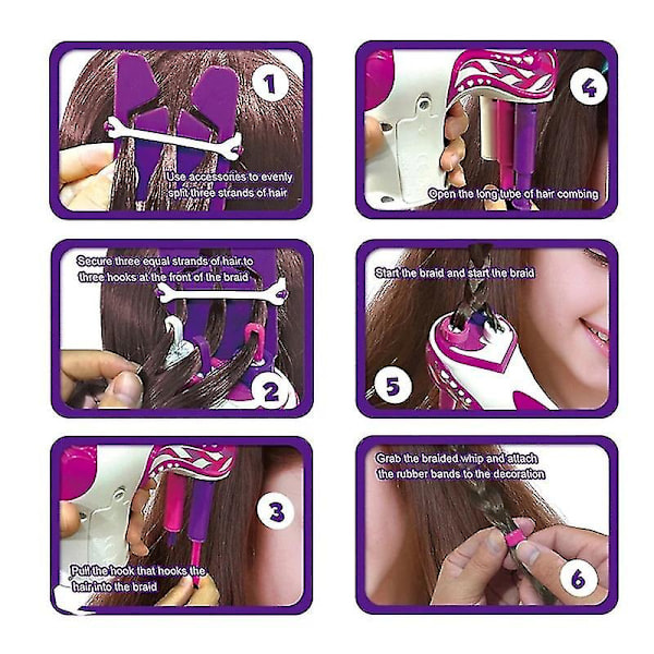 Automatisk Hårflettemaskin for Jenter, Elektrisk DIY Hårvevemaskin, Twist Strikkepinne, Tvunnet Fletting, Hårstylingverktøy, Jentegave...