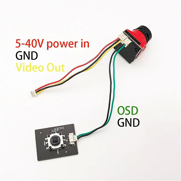 XJ-Cmos 1/1.8 1800tvl Mini Fpv Kamera 2.1mm Objektiv Ström 5v-40v Pal/ntsc Med Osd Intern Justerbar Fo