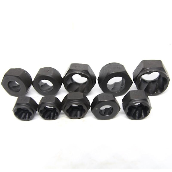 XJ-10-pack Skadad Mutterborttagare Stud Extractor Set Metrisk Borttagningssats för Trasiga Muttrar