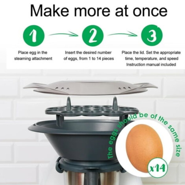 14 reiän munankeitin, munankeitinteline, monitoiminen munankeitin yhteensopiva Thermomix TM6 TM5 TM31 kanssa, keittiövälineet, 14 munan keittäminen (1 kpl)