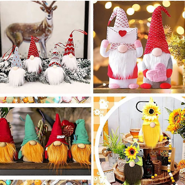 XJ-Paket med 30 tomteskägg, förklippta tomteskägg för hantverk, DIY-tomtedockor, julcosplay_v (YJD)