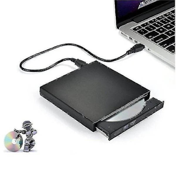 USB 2.0 Ekstern CD/DVD-afspiller Sort