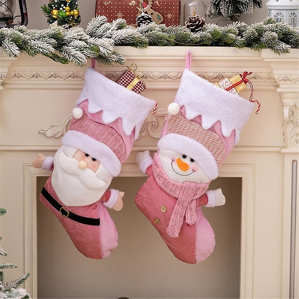 Julstrumpor Barnpresent Godispåse Tomte -strumpor Hängande Julgransprydnad, Tomte