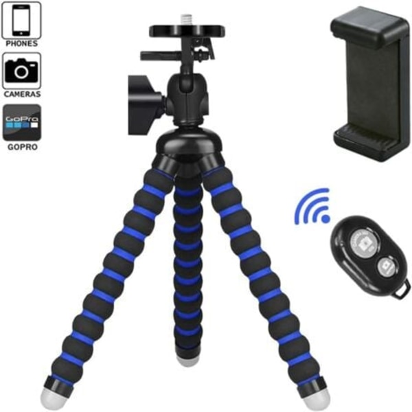 Mini Fleksibelt Stativ, Bærbare Smartphone-stativer med Bluetooth-fjernbetjening til iPhone, Samsung, Huawei og GoPro Kamera