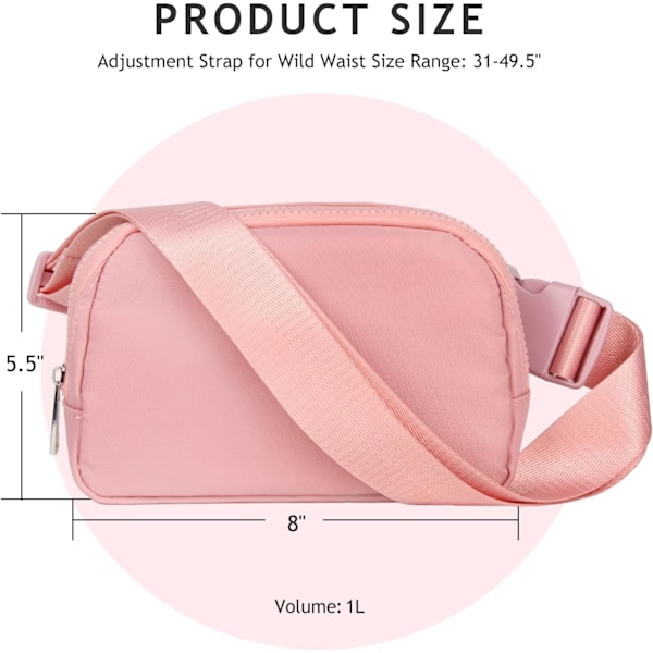 XJ-Crossbody Magväska för Kvinnor och Män, Överallt Bältesväska med Justerbar Rem, för Utomhusvandring, Löpning, Resor, Vardagsbruk