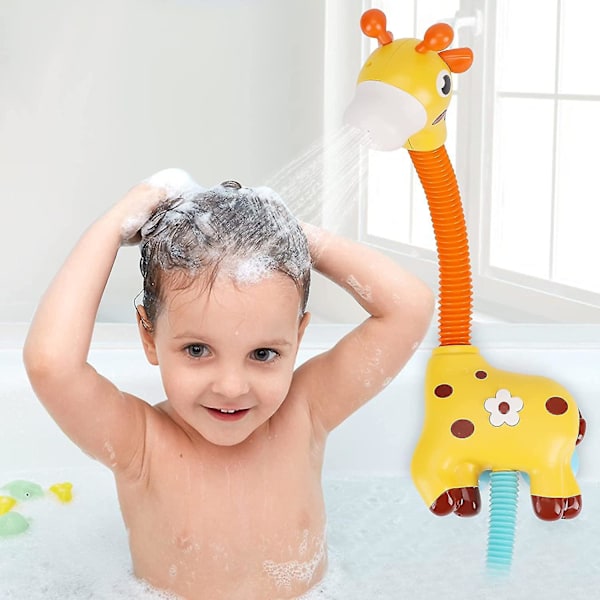 XJ-Baby Duschhuvud Leksak Söt Giraff Baby Dusch Badkar Vatten Spruta