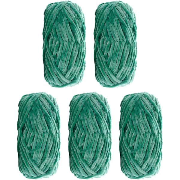 XJ 5-pack Supermjukt Chenille Sammet Garn Stickgarn Tjock Varm Virkgarn för Konst Stickning Docka DIY Väska Tröja Hantverk