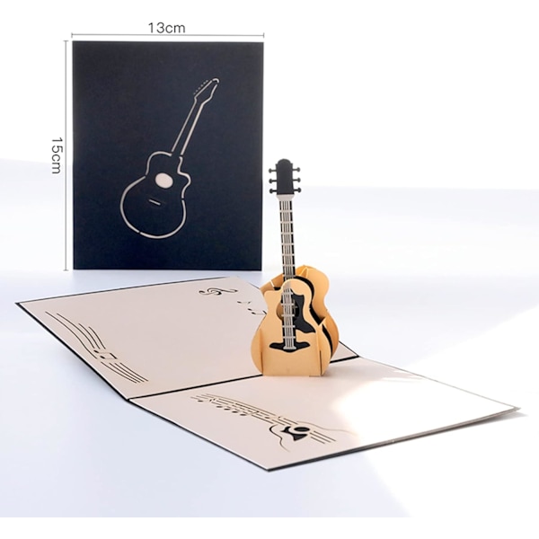 XJ-Gitardesign 3D Pop Up-kort Gratulasjonskort Gitarpresent Musikkgave for gitarist Musiker