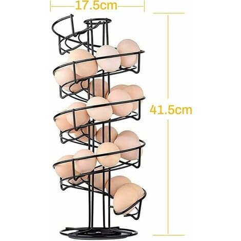 Candyse Æggedispenser Toplife Spiral Design Æggeholder sort transparent