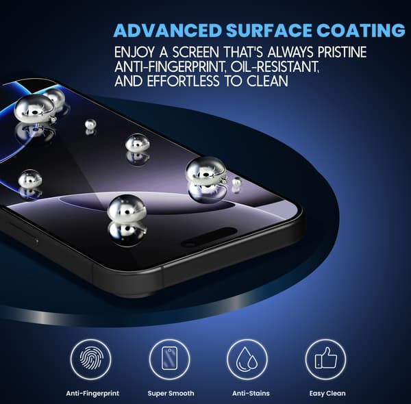 2-Pack iPhone 16 Pro Screen Protector - Tempered Glass 9H - Super Quality 3D iPhone 16 Pro Iphone 16 Pro