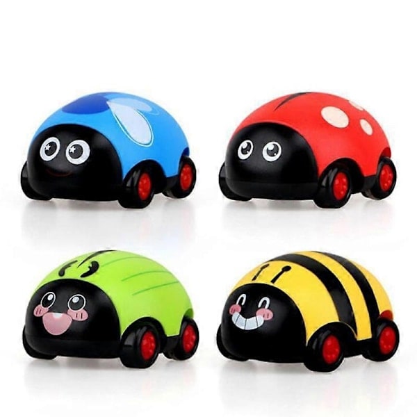 4 Osainen Hyönteisen Muotoinen Vedä-Takaisin-Auto Lapsille, Setti Pojille/Tytöille, Syntymäpäivälahjoja