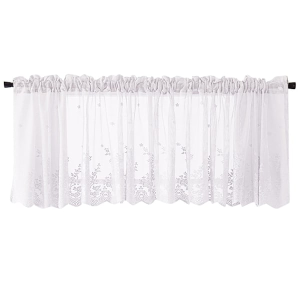 XJ-Vit Baderomsvindusgardin Valance, Vevd Teksturert Valance for Baderom Vannavvisende Vindusbekledning
