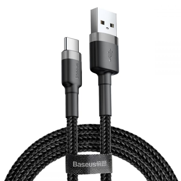 XJ-BASEUS CAFULE TYPE-C KABEL 50cm GRÅ/SVART