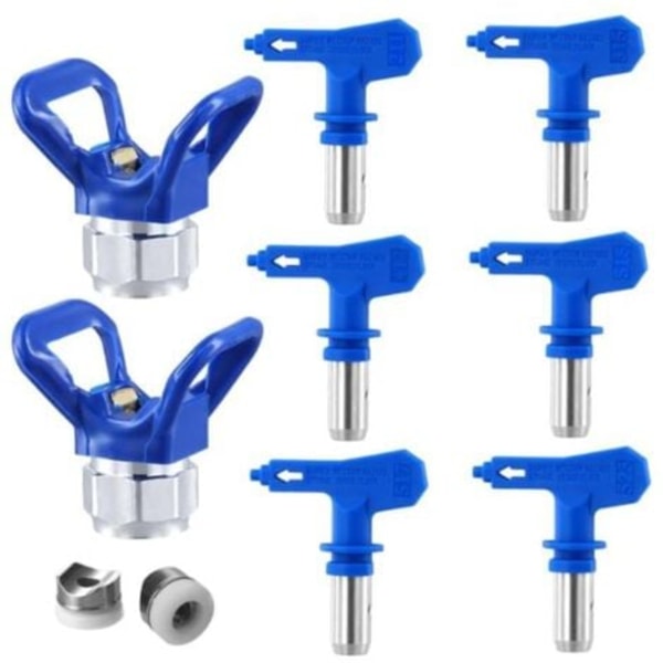 Airless färgsprutmunstycken, set med vändbara munstycken, 6 storlekar (211/315/417/517/515/523) för bostäder och konstruktion