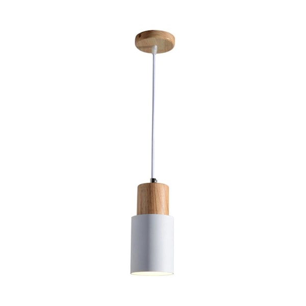 Liten Lysekrone Sylindrisk Lysekrone Macaron Lysekrone Skjerm Nordisk Taklampe, hvit (uten