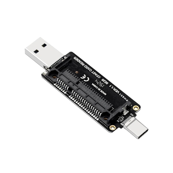XJ-Cfast USB 3.1 Type A+c -kortinlukija 10 Gbps Nopea kortinlukija Kannettava alumiininen Cfast-muistikorttisovitin
