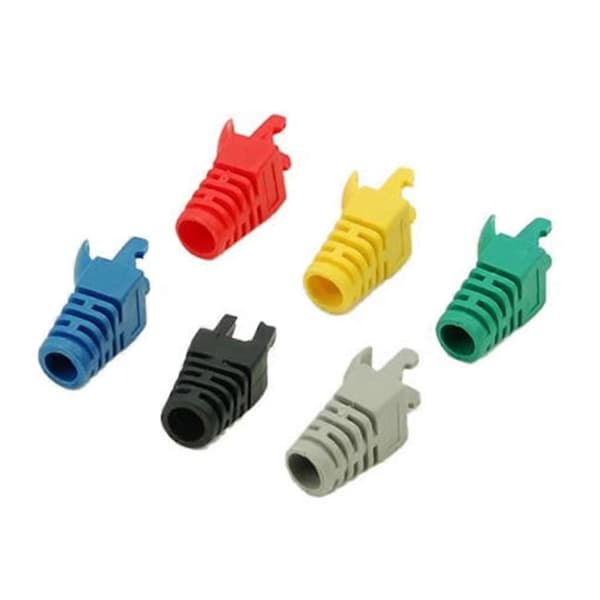 Cat6 Cat5 Strain Relief Boots, RJ45 Connector Protector Modular Network Plug Cover Cable Plug - 10/50 Pcs Yellow