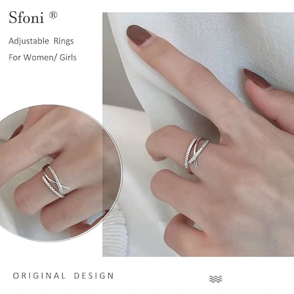 Oro Ringe til Kvinder Mænd, Hypoallergen Sterling Sølv Ring Justerbar Fidget Ringe