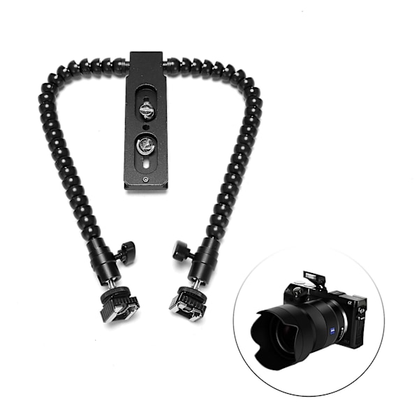 XJ-New Flexibelt Dubbelarm Blixtskofäste Hållare För Canon