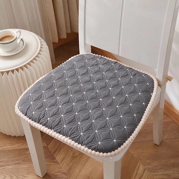 XJ-Stolsdynor för inomhusbruk, 45x45 cm stolsdyna med avtagbart överdrag, set med 2 utomhus trädgårdsmöbeldynor, grå matstolsdynor
