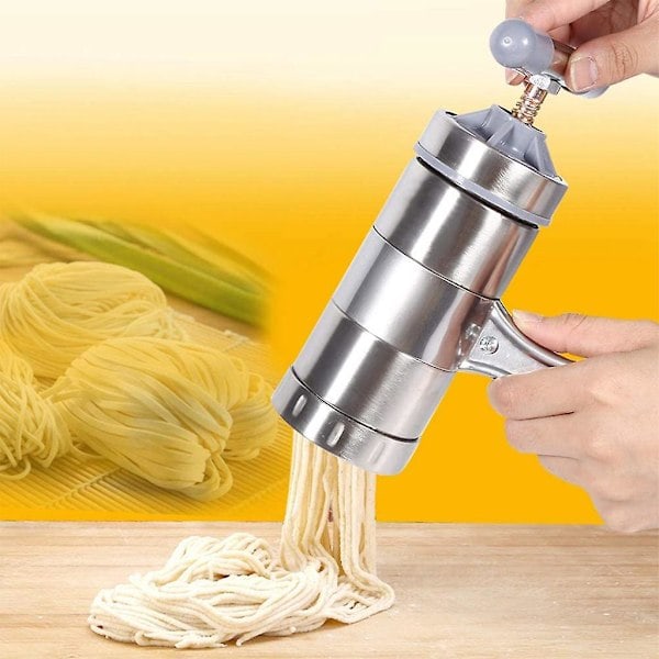 Pastamaskin i rostfritt stål, fruktpress, spaghettimaskin, manuell pressmaskin