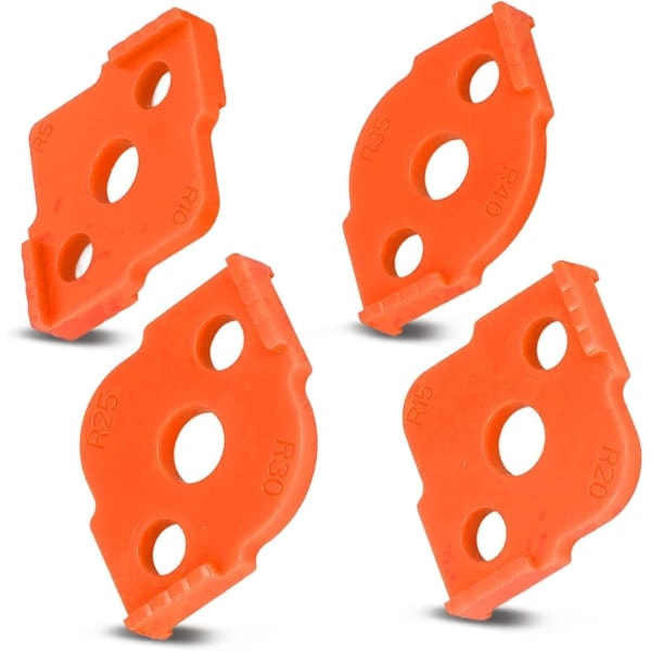4 stk Trebearbeiding Halvsirkelformet Filet Hurtigposisjonerere, ABS Radius Jig Router Maler Hjørne Router Bit, for Rettvinklede Bilderammer, Bord, Brett...