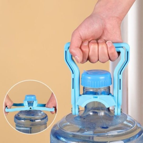 Sett med 2 ergonomiske multifunksjonshåndtak for 20 L vannflaske, kompatible med 5-gallon korker (blå)