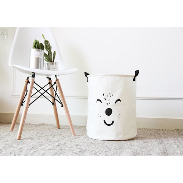 XJ Hopfällbar tvättkorg för barn, hopfällbar leksaksförvaring, leksakskorg, klädförvaring 35 * 40 cm - vit