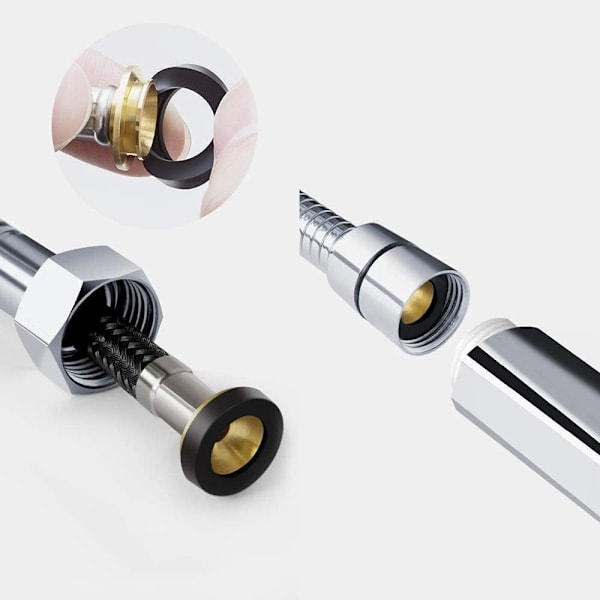 Large Shower Head with 1.5m Hose, Handheld Shower Head with 6 Spray Settings