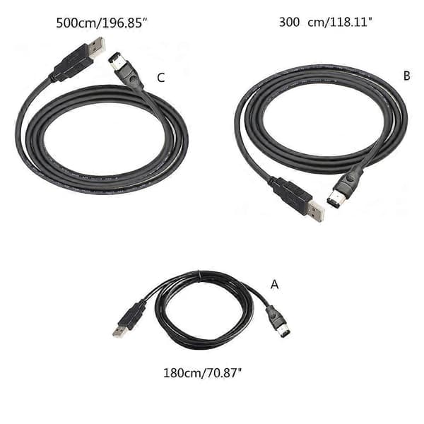 IEEE 1394 6-bens han til USB-kabel til dataoverførsel mellem USB og lydko 3 meters