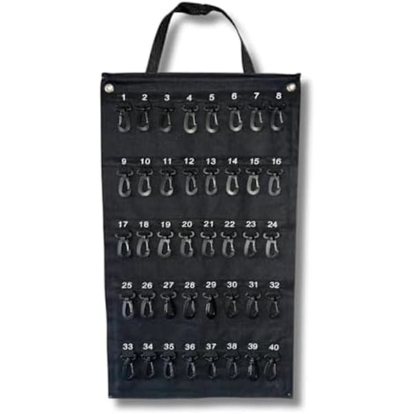 Versatile Roll-Up Key Storage Box, Weatherproof Portable Storage Case, Holds 40 Keys, Security Hook Black