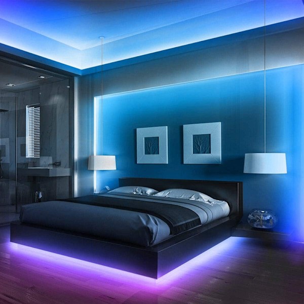 XJ-LED Strip 5M, RGB färgskiftande LED-strip med 24-knappars IR-fjärrkontroll