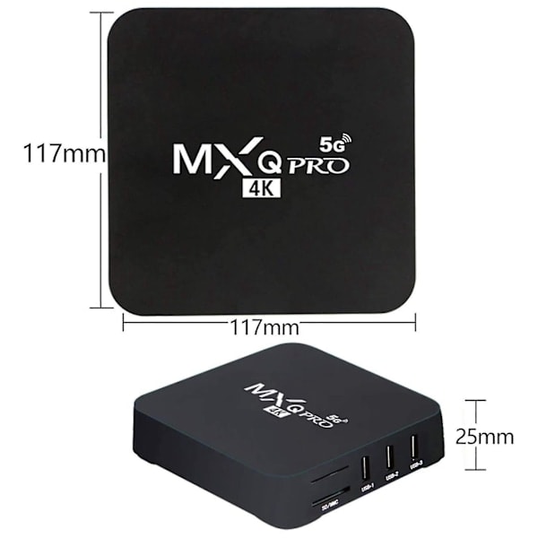 4K HDR Streaming Media Player för Android TV Box, 4 GB RAM 32 GB ROM Allwinner H3 Quad-Core Smart TV Box