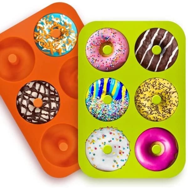 Donutforme - Uspecificeret - 3 stk. - Fødevaregodkendt silikone - 6 huller - Varmebestandig