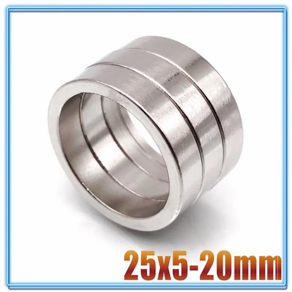 3/10/50/100 stk. 25x5 mm Hul 20mm 19x5 Hul 14mm Rund Ring Neodym Magnet Stærke Permanente Sjældne Jordartsmagneter til Håndværk