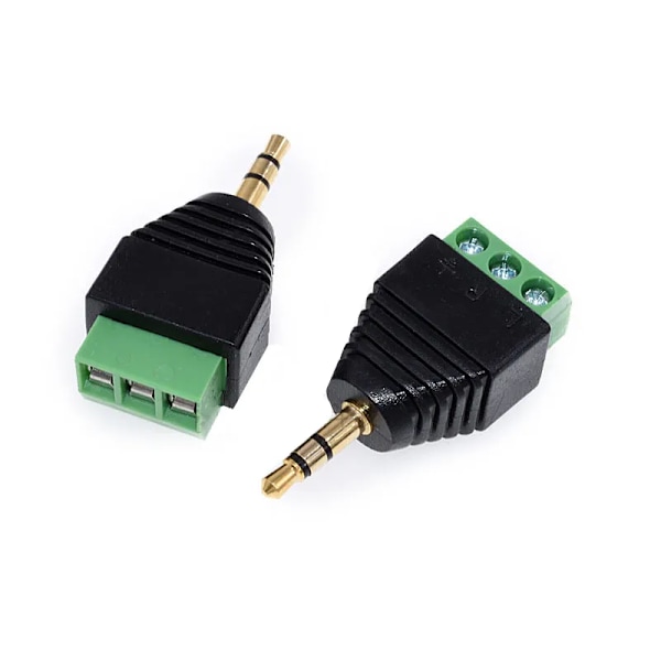Tukkumyynti 1 kpl 4-napainen 3,5 mm:n liitin Stereo-adapteri 3,5 mm RCA Audio Mono -kanavapistoke ruuviliittimeen