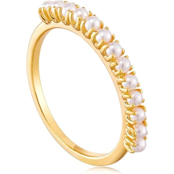 14K forgyldt Cubic Zirconia stabelbar evighedsring størrelse 5-9
