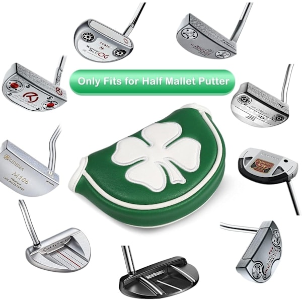 Golf Halv Mallet Putter Skydd Magnetiskt Halv Mallet Huvudskydd Mid Mallet Putter Huvudskydd Högkvalitativt Klubbhuvud Skyddande Skydd