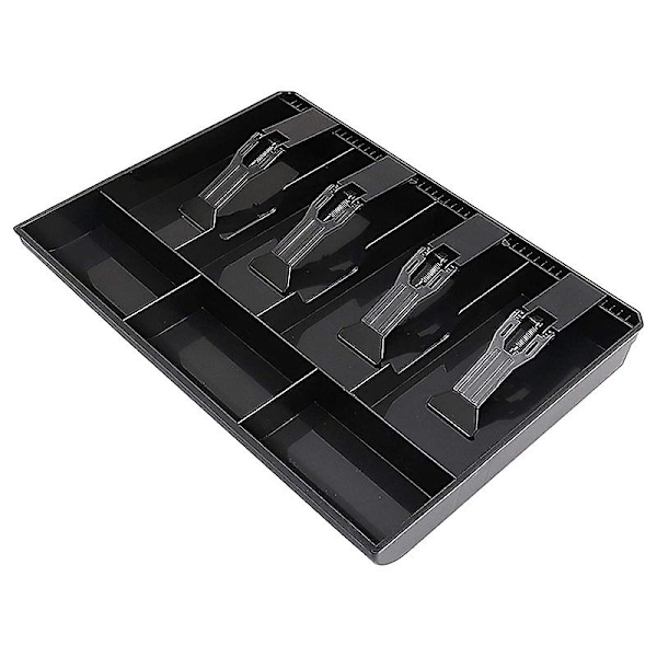 XJ-Kasseapparat Skuff - Erstatningsbrett 4 Seddel/3 Mynt Kasseapparat Innleggsbrett, 32 x 24.5 x 3.5cm