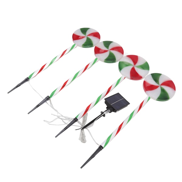 XJ-Solcelle Lollipop-lamper IP65 Vanntette 8 moduser 1 for 4 Dekorative LED Jul Stake Lampe for Hage Gangvei Gård (ZYH)
