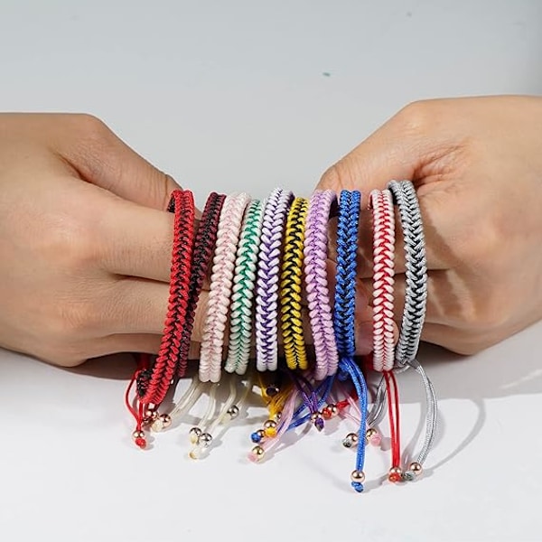 XJ-Flätat rep-armband dam herr, flickor pojkar födelsedag vänskap par presenter handgjorda smycken
