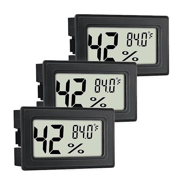 Multifunktionell Digital Termometer Hygrometer för Inomhusbruk - 3-pack, Fuktmätare med Inbyggd