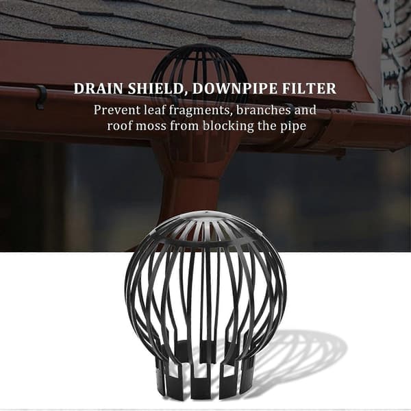 4 PCS Gutter Guard Downspout Filter Strainer Prevents Leaves Branches Roof Moss From Clogging