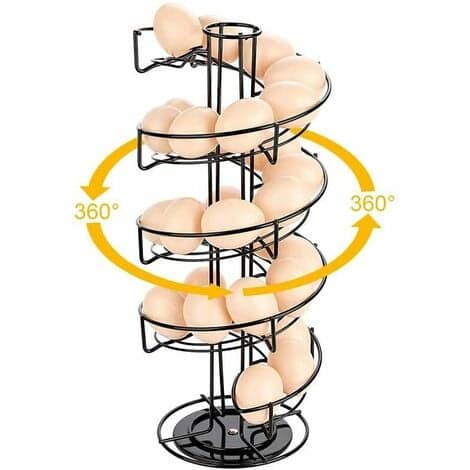 Candyse Æggedispenser Toplife Spiral Design Æggeholder sort transparent