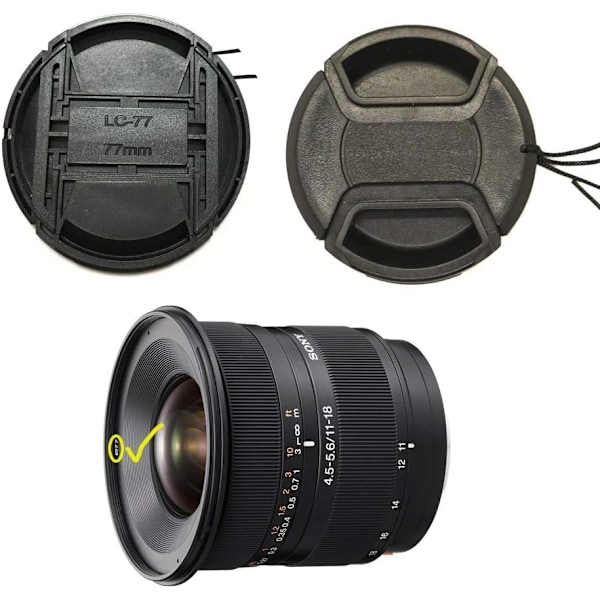 XJ-77 mm objektivdeksel for Canon EOS R5 EOS R6 EOS R EOS RP kamera RF 24-105 mm f/4L objektiv for Sony FE 24-105 mm f/4 objektiv 2-pakning