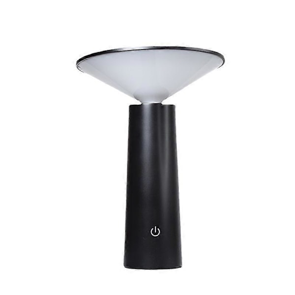 XJ-Trådløs Bordlampe, USB Genopladelig Bordlampe, LED Trådløs Sengelampe Berøringsdæmpbar, 3 Farver, til Restaurant, Soveværelse, Udendørs, Sort [Energi