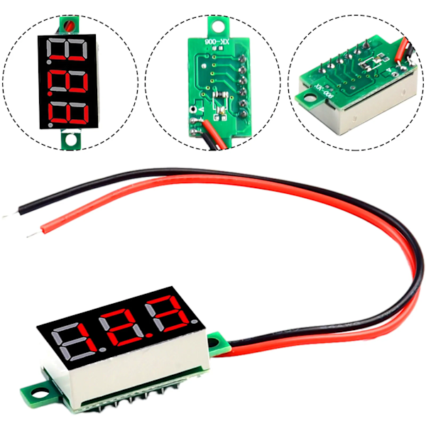 Grossist Tvåtråds Voltmeter LED Digital Spänningstabell DC 2-linjers DSN-DVML-368-2 Displaymätare DC4.5-30V Elektriska Mätinstrument